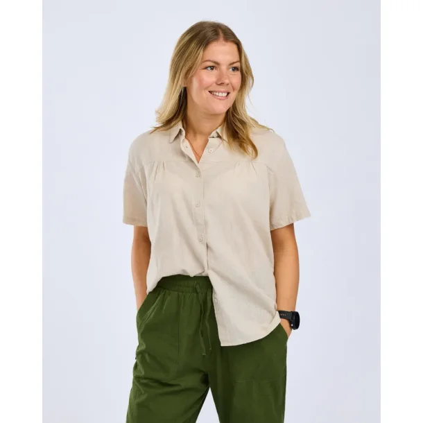 V�rnamo Hamp mix S/S Skjorte - H�rbeige