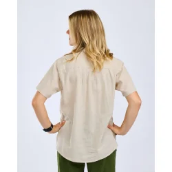 V�rnamo Hamp mix S/S Skjorte - H�rbeige