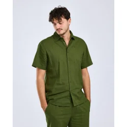 V�rnamo Hamp mix S/S Skjorte Fyrregr�n