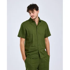 V�rnamo Hamp mix S/S Skjorte Fyrregr�n