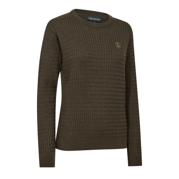 Lady Harrington kabel strik ( Brown Melange )