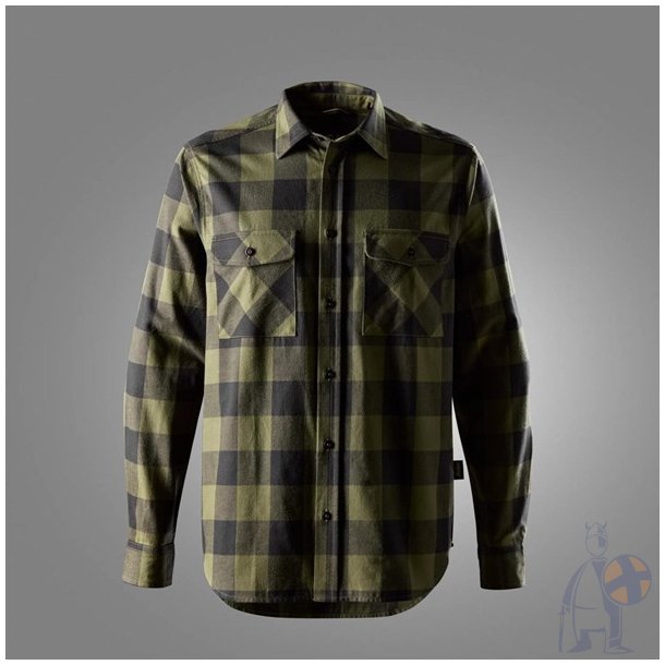 Snickers let flannelsskjorte khakigr�n/sort