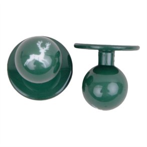 0208070 - kugleknopper grn med hjort (12 stk.)