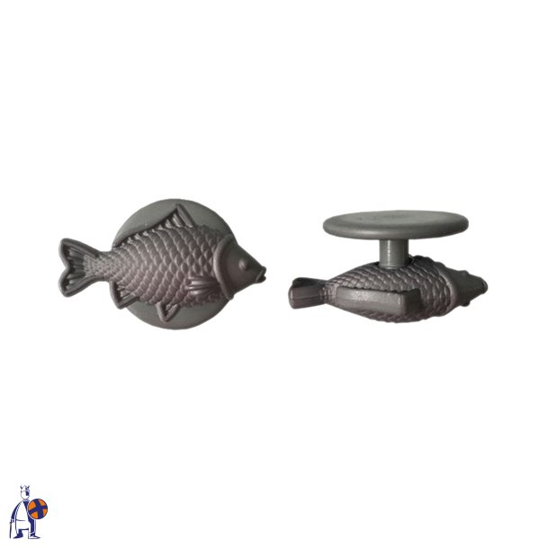 0218019- kugleknopper med karpe (12 stk.)