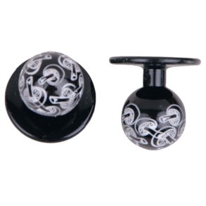 0338020 - kugleknopper sort med svampe (12 stk.)