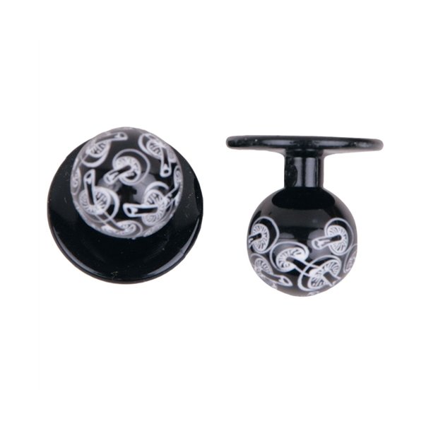 0338020 - kugleknopper sort med svampe (12 stk.)