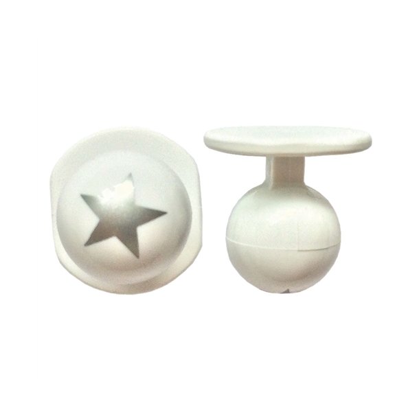 0388010 - kugleknopper hvid med stjerne (12 stk.)