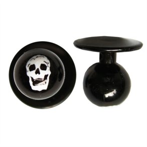 0398020 - kugleknopper sort med skellet (12 stk.)