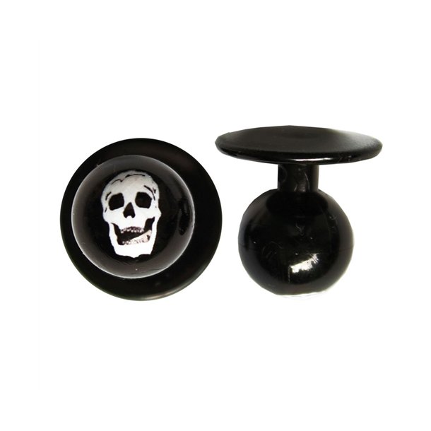 0398020 - kugleknopper sort med skellet (12 stk.)