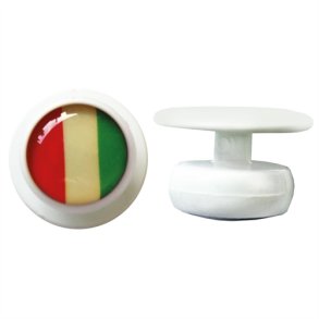 0458010- kugleknopper hvid med Italien (12 stk.)