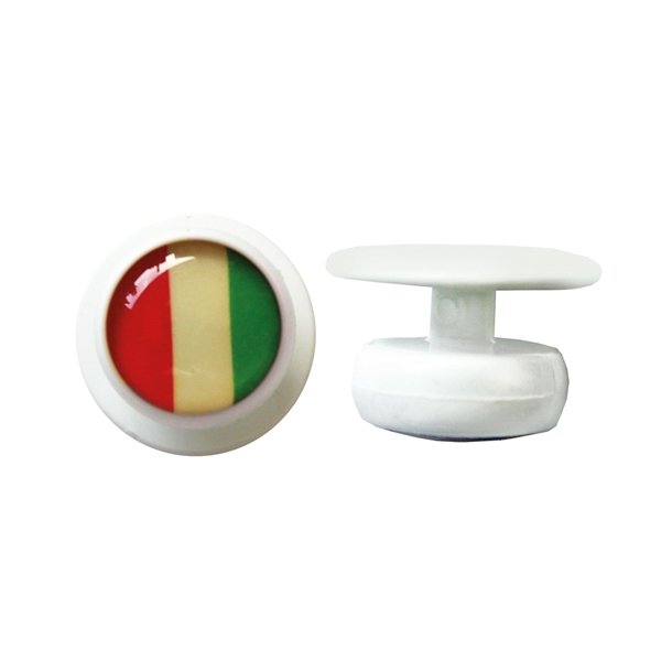 0458010- kugleknopper hvid med Italien (12 stk.)