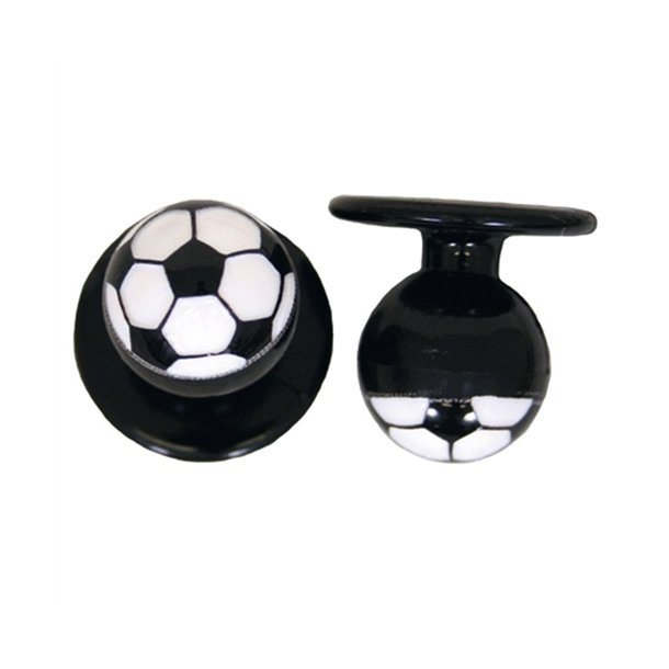 0498020 - kugleknopper sort med fodbold (12 stk.)