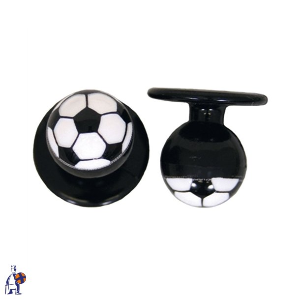 0498020 - kugleknopper sort med fodbold (12 stk.)