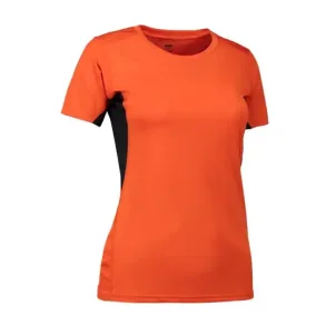 ID 585 Dame sports t-shirt orange/ sort