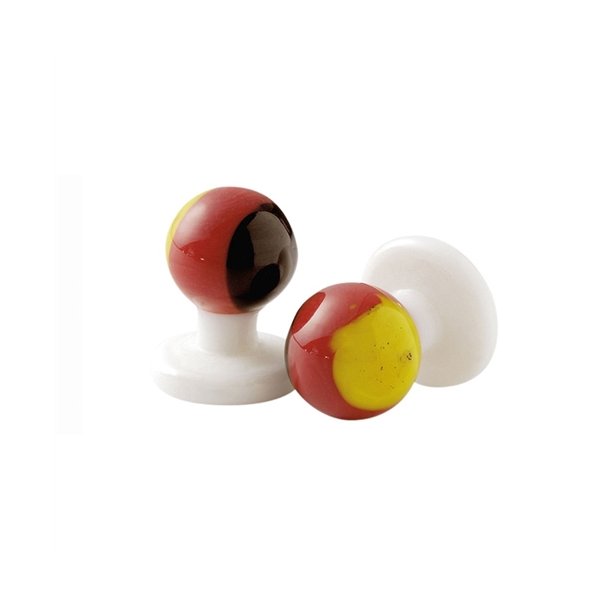 0842318- kugleknopper i glas med Tyskland (12 stk.)