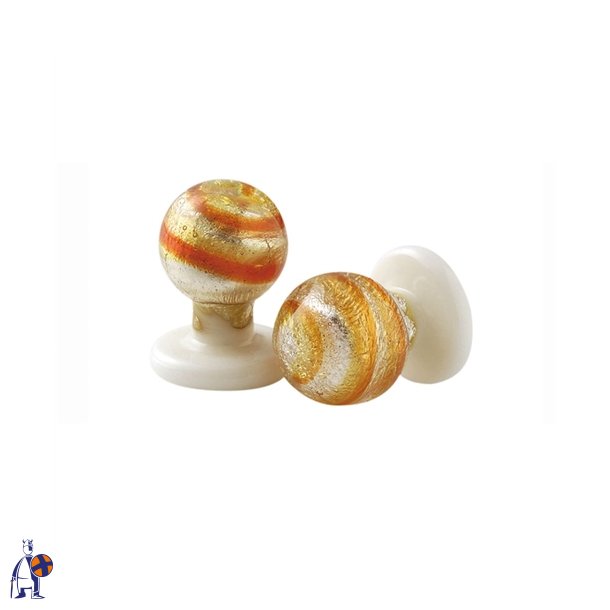 0842346- kugleknopper i glas med terra collors (12 stk.)