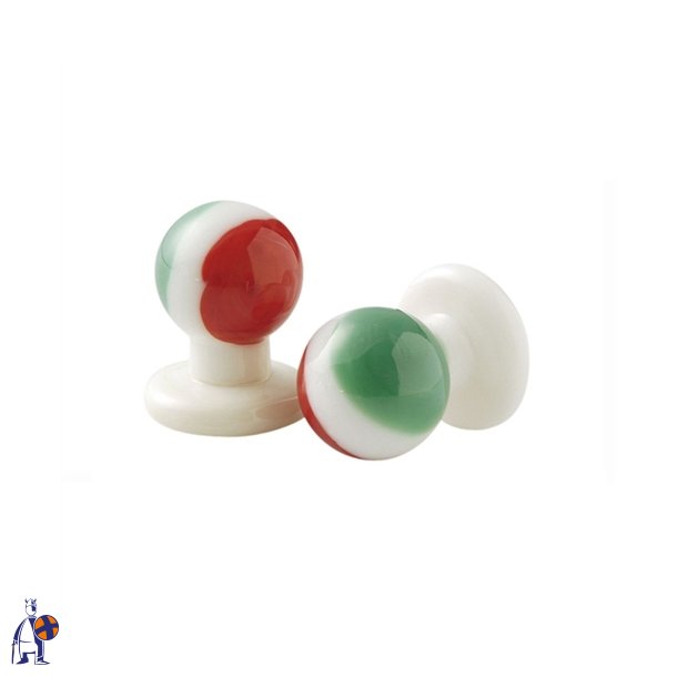 0842373- kugleknopper i glas med Italien (12 stk.)