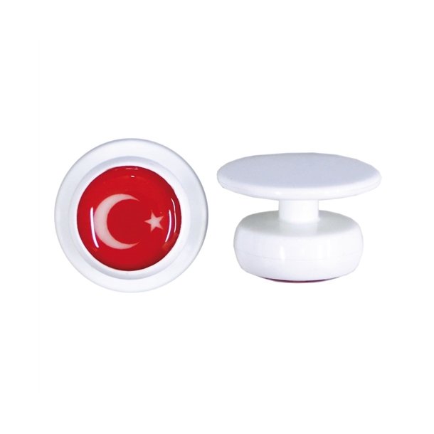 0918040- kugleknopper hvid med Tyrkiet (12 stk.)