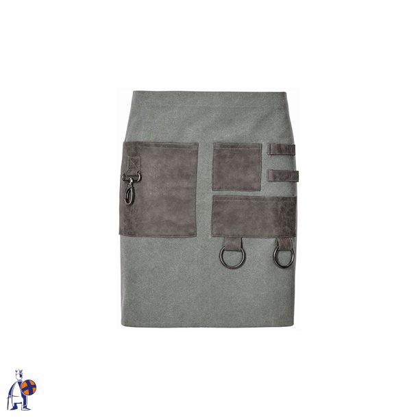 156 - Forbindsl�rred, med lommer og karabinhage, B 80 x L45 cm. grafit
