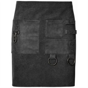 156 - Forbindslrred, med lommer og karabinhage, B 80 x L45 cm. sort