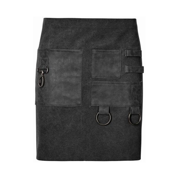 156 - Forbindslrred, med lommer og karabinhage, B 80 x L45 cm. sort