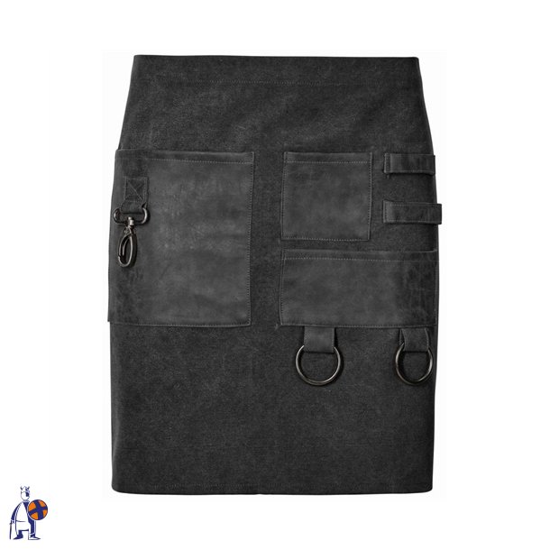 156 - Forbindsl�rred, med lommer og karabinhage, B 80 x L45 cm. sort