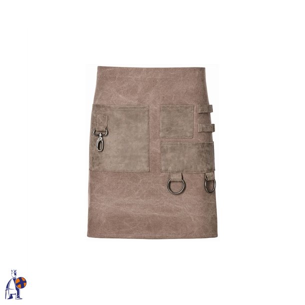 156 - Forbindsl�rred, med lommer og karabinhage, B 80 x L45 cm. toffee