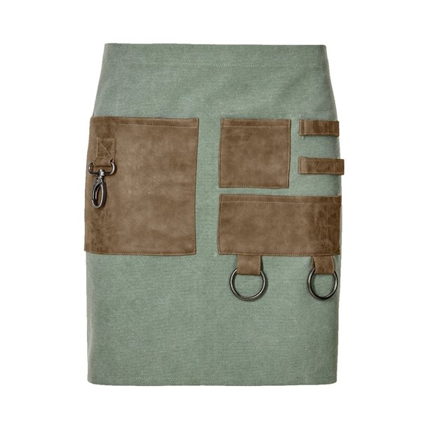 156 - Forbindslrred, med lommer og karabinhage, B 80 x L45 cm. flaskegrn 