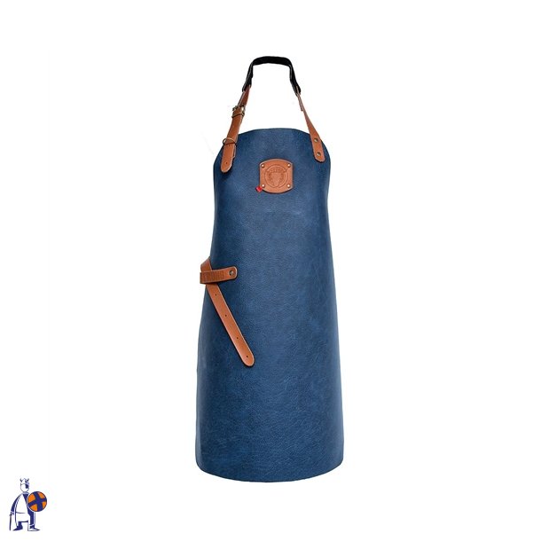 161 - Rustik forkl�de, nappa l�der, B 60 x L 82 cm. kongebl� 
