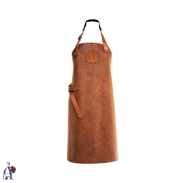 161 - Rustik forkl�de, nappa l�der, B 60 x L 82 cm. rust