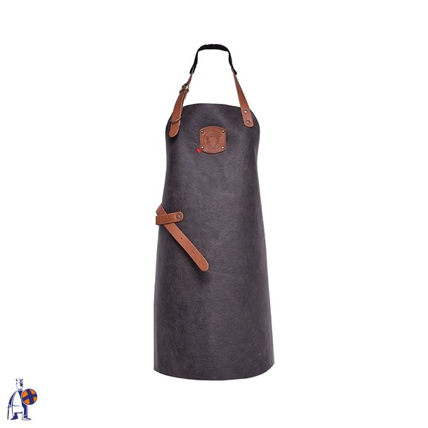 161 - Rustik forkl�de, nappa l�der, B 60 x L 82 cm. toffee