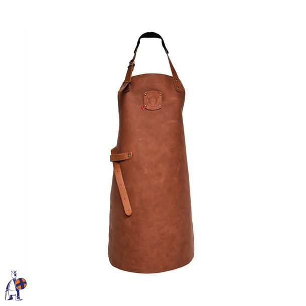 161 - Rustik forkl�de, nappa l�der, B 60 x L 82 cm. cognac