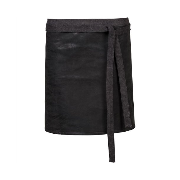 172 - Forslips i lderlook, B 80 x L 45 cm. sort