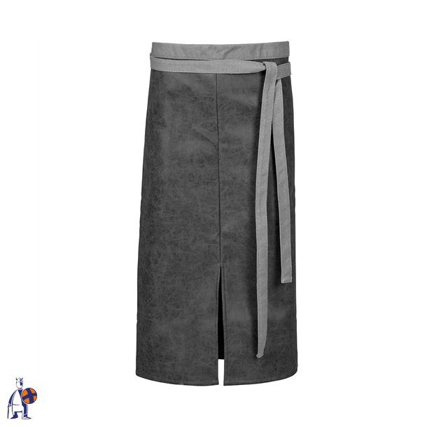 173 - Bistroforkl�de i l�derlook med slids, B 100 x L 75 cm. grafit