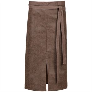 173 - Bistroforklde i lderlook med slids, B 100 x L 75 cm. toffee