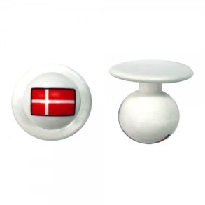 18010003SP - kugleknopper hvid Danmark (12 stk.)