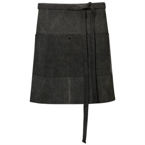 197 - Twill forvasket slips foran, B 80 x L 45 cm, med lomme.sort