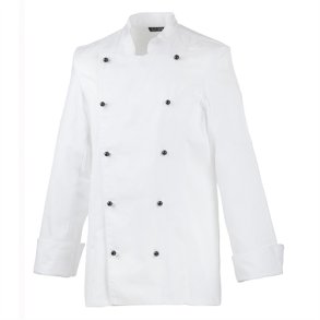 214 - Kokkejakke til kvinder, langrmet, skrddersyet hvid