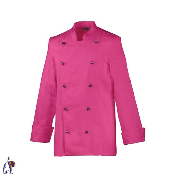 214 - Kokkejakke til kvinder, lang�rmet, skr�ddersyet Hot Pink