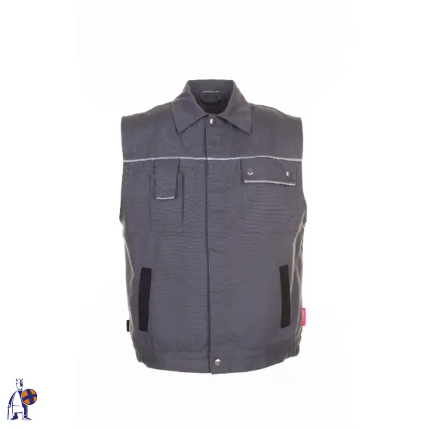 2163 Canvas 320 Arbejdsvest - Gr�/sort