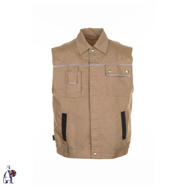 2165 Canvas 320 Arbejdsvest - Khaki/sort