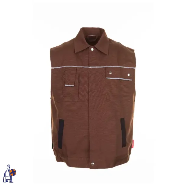 2166 Canvas 320 Arbejdsvest - Brun/sort