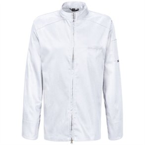 223 - Langrmet kokkejakke, 2-vejs lynls hvid