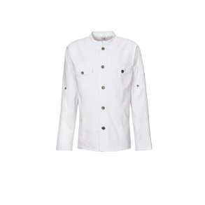227 - Kokkejakke i Westernstyle, langrmet, trykknapper hvid