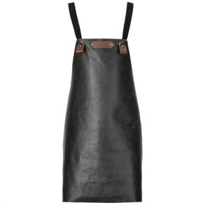 262 - Klassisk brnesmkforklde i lder, B 40 x L 50 cm. sort