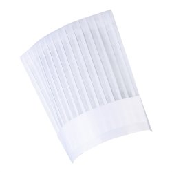 2665810 - Engangskokkehue af papir, flad, B 28 x H 25 cm hvid