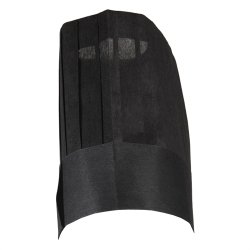 265 - Engangskokkehue af papir, flad, B 28 x H 30 cm sort