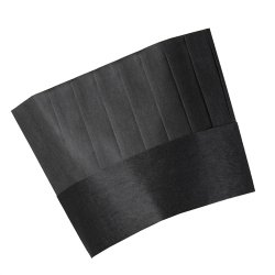 266 - Engangskokkehue af papir, flad, B 28 x H 25 cm. sort