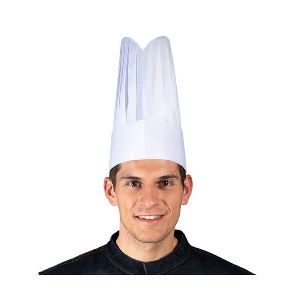 267 - Engangskokkehue af papir, rund, B 28 x H 25 cm.