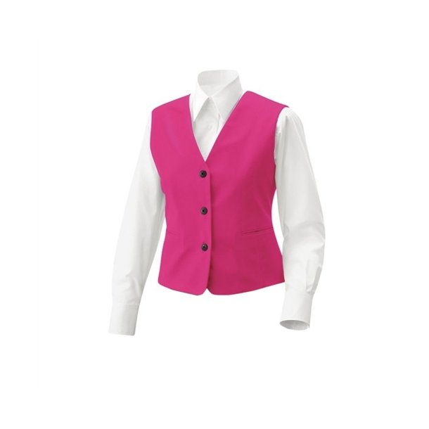 Damevest med lomme. hot pink 